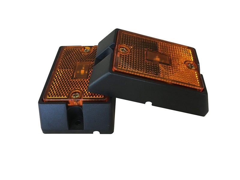 MAXXHAUL 80745 2x3 inch Rectangular Amber Side Marker LED Clearance Light with Reflector for Utility Boat Trailer RV Truck DOT Compliant Waterproof & Submersible - 2 Pieces - Image 4